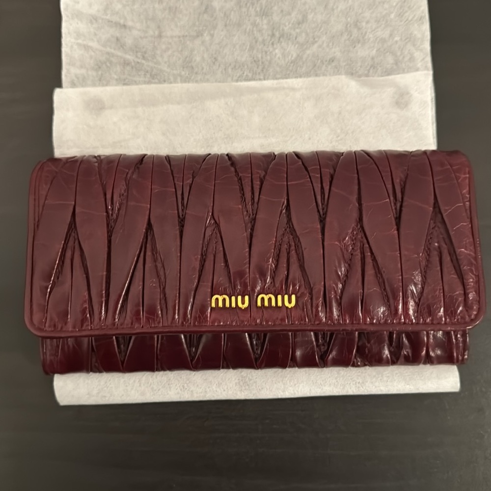 NEW Miu Miu Large Nappa Leather Wallet